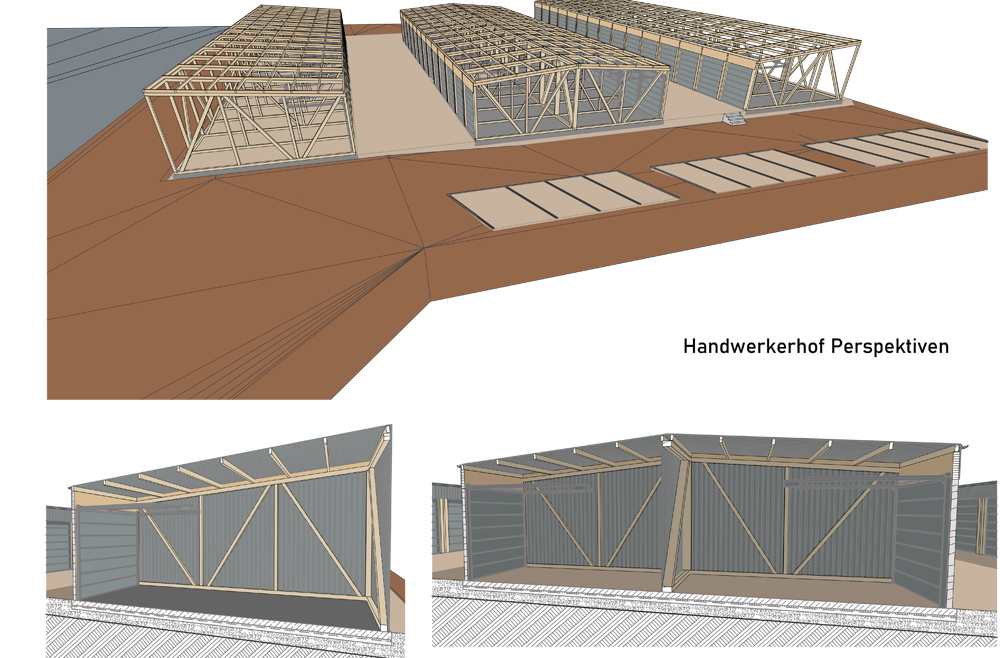 3D Zeichnung vom gesamten Handwerkerhof